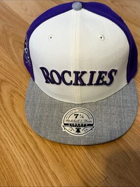 Mitchell & Ness Colorado Rockies Youth Snapback - White/Purple/Gray